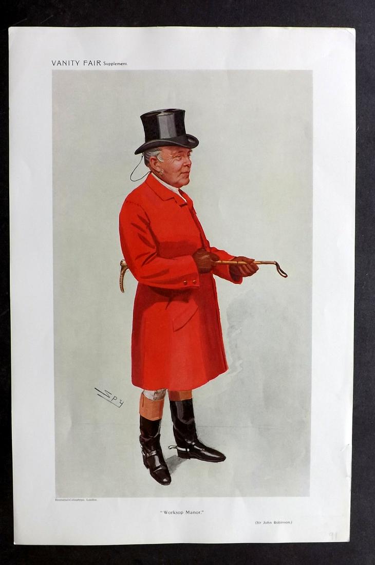 Vanity Fair Print 1911 John Robinson, Foxhunter: Chromolithograph Published 1869-1914, London for "Vanity Fair" Paper Size: 15 x 11 inch (38 x 28cm) Good Condition