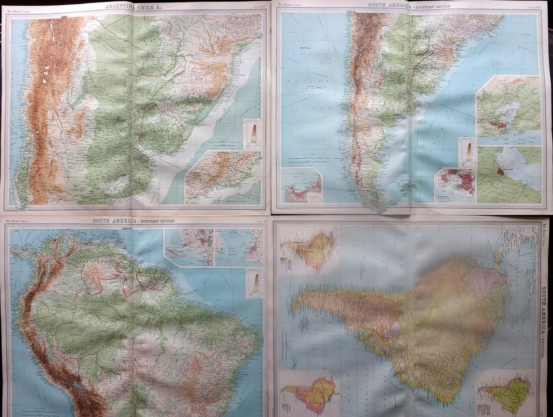 Bartholomew, John 1922 Lot of 4 Maps. South America (1 of 2)