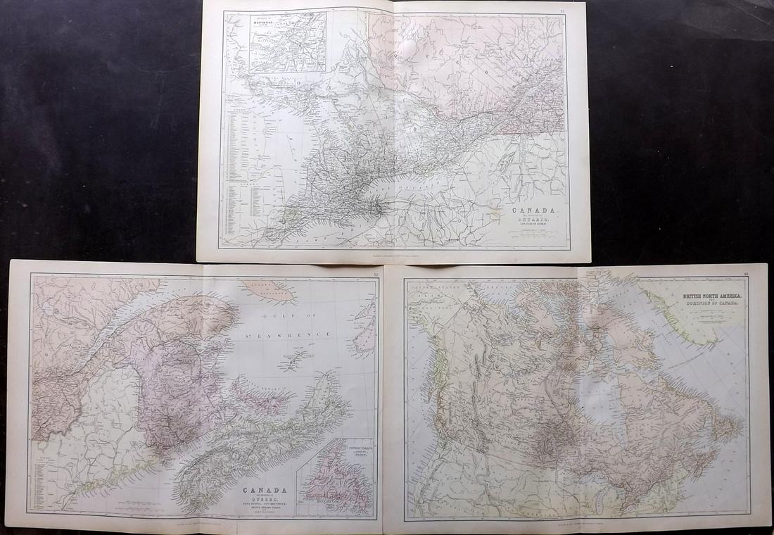 Blackie & Weller 1882 Lot of 3 Maps of Canada (1 of 2)