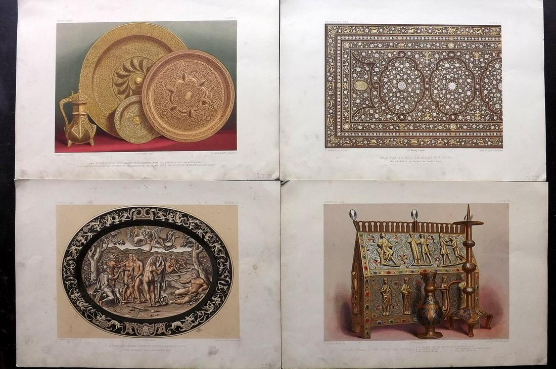 Waring, John 1858 Lot of 4 Folio Decorative Prints (1 of 2)