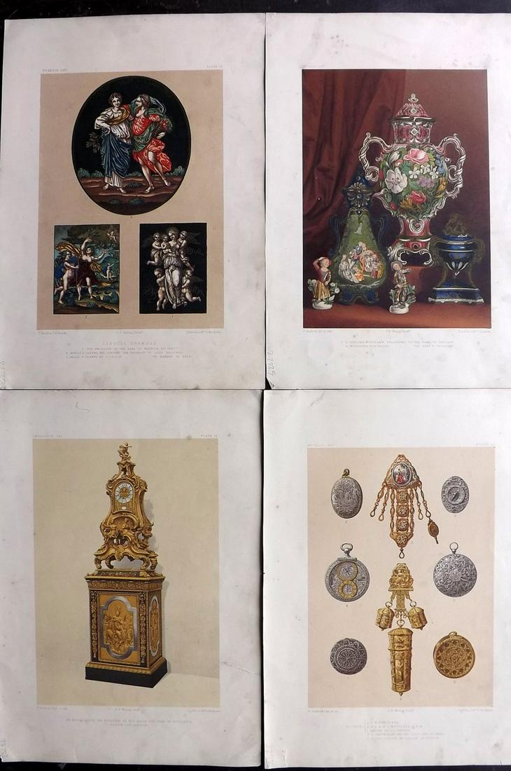 Waring, John 1858 Lot of 4 Folio Decorative Prints (1 of 2)