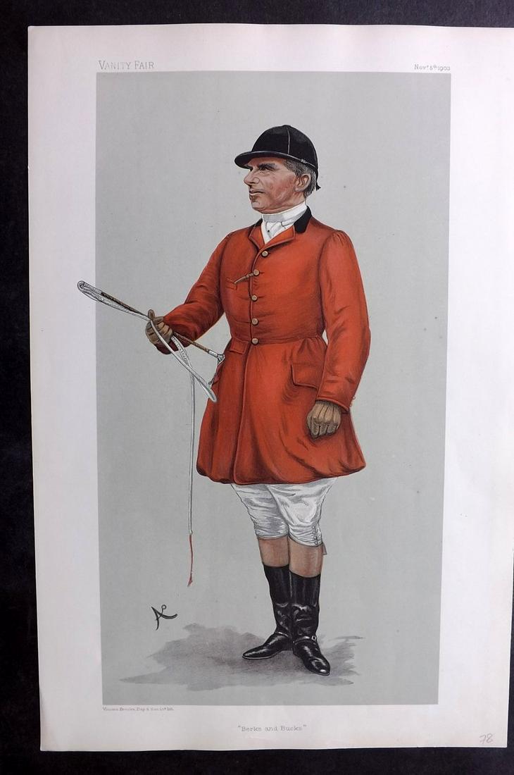 Vanity Fair Print 1903 Robert Wilmot, Foxhunter: Chromolithograph Published 1869-1914, London for "Vanity Fair" Paper Size: 15 x 11 inch (38 x 28cm) Good Condition