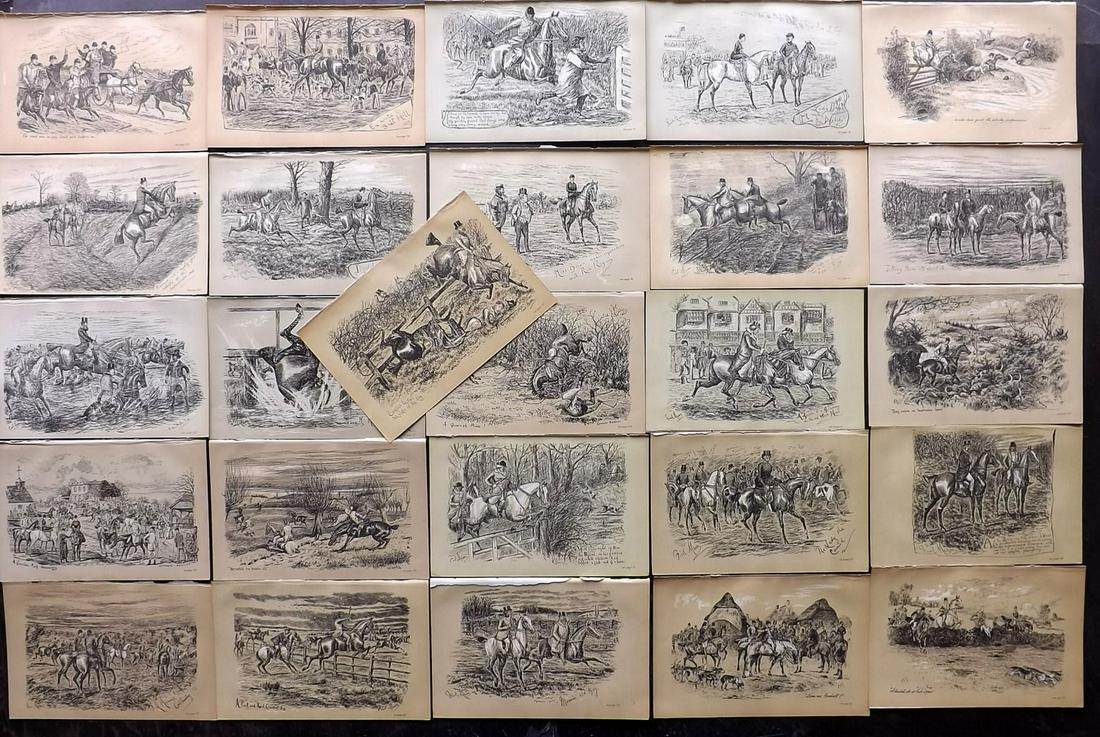 Fores C1890 Lot of 26 Prints. Equestrian & Foxhunting (1 of 2)