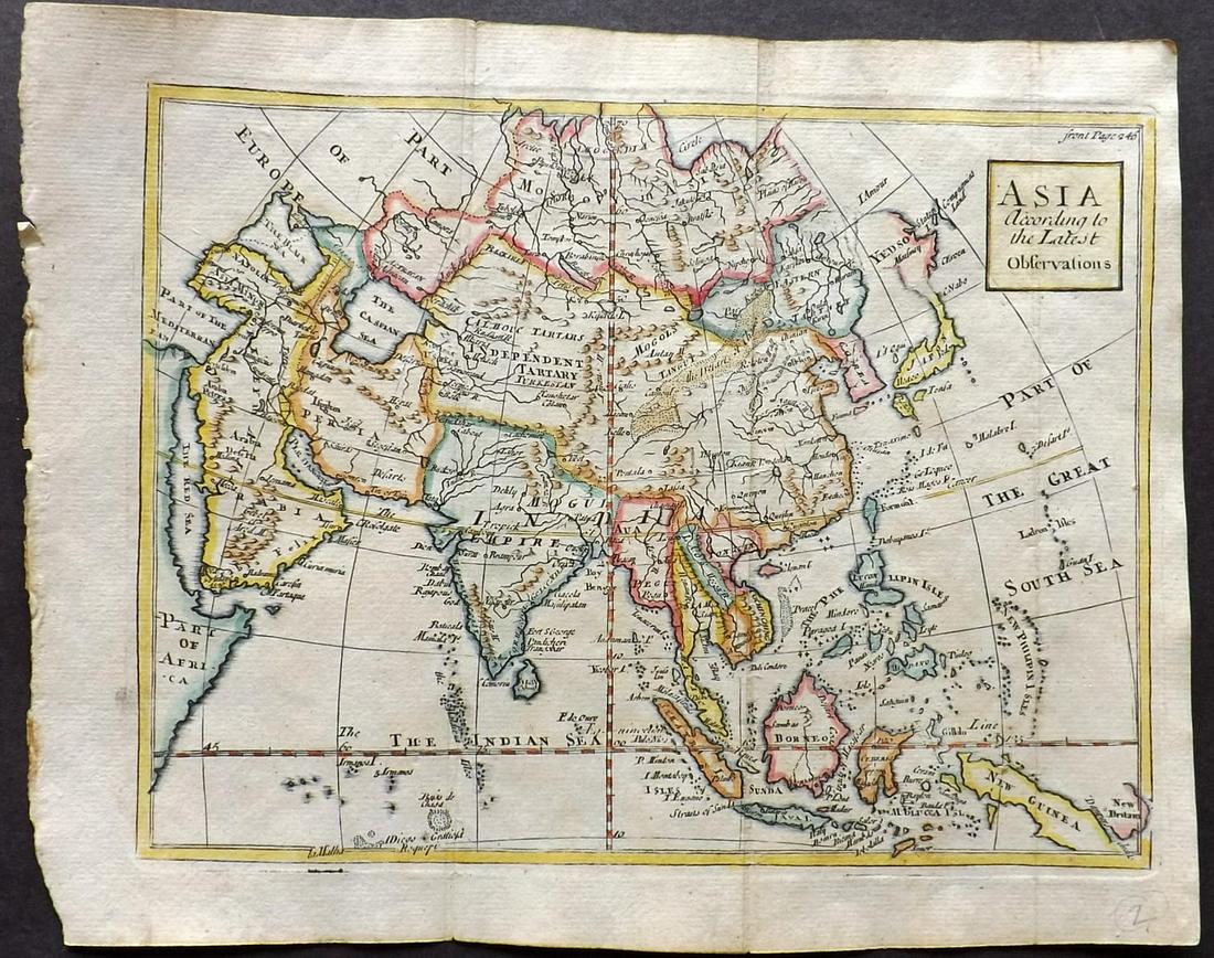 Gordon, Patrick 1744 Hand Col Map of Asia (1 of 2)