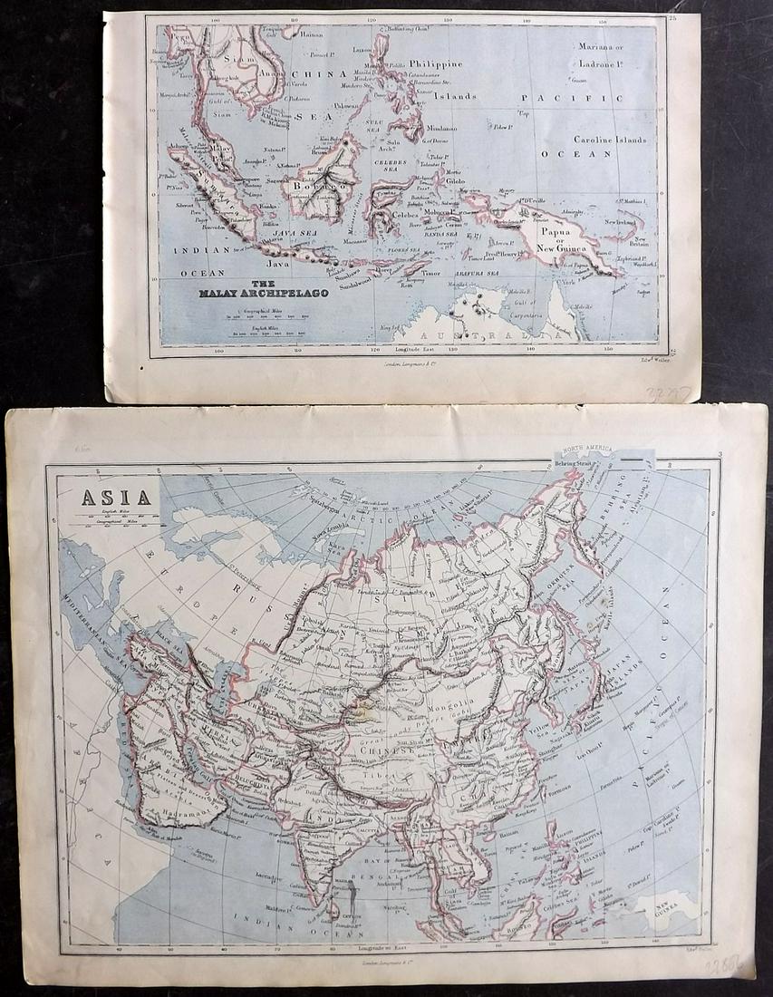 Butler, George 1874 Pair of Maps. Asia & East Indies (1 of 2)