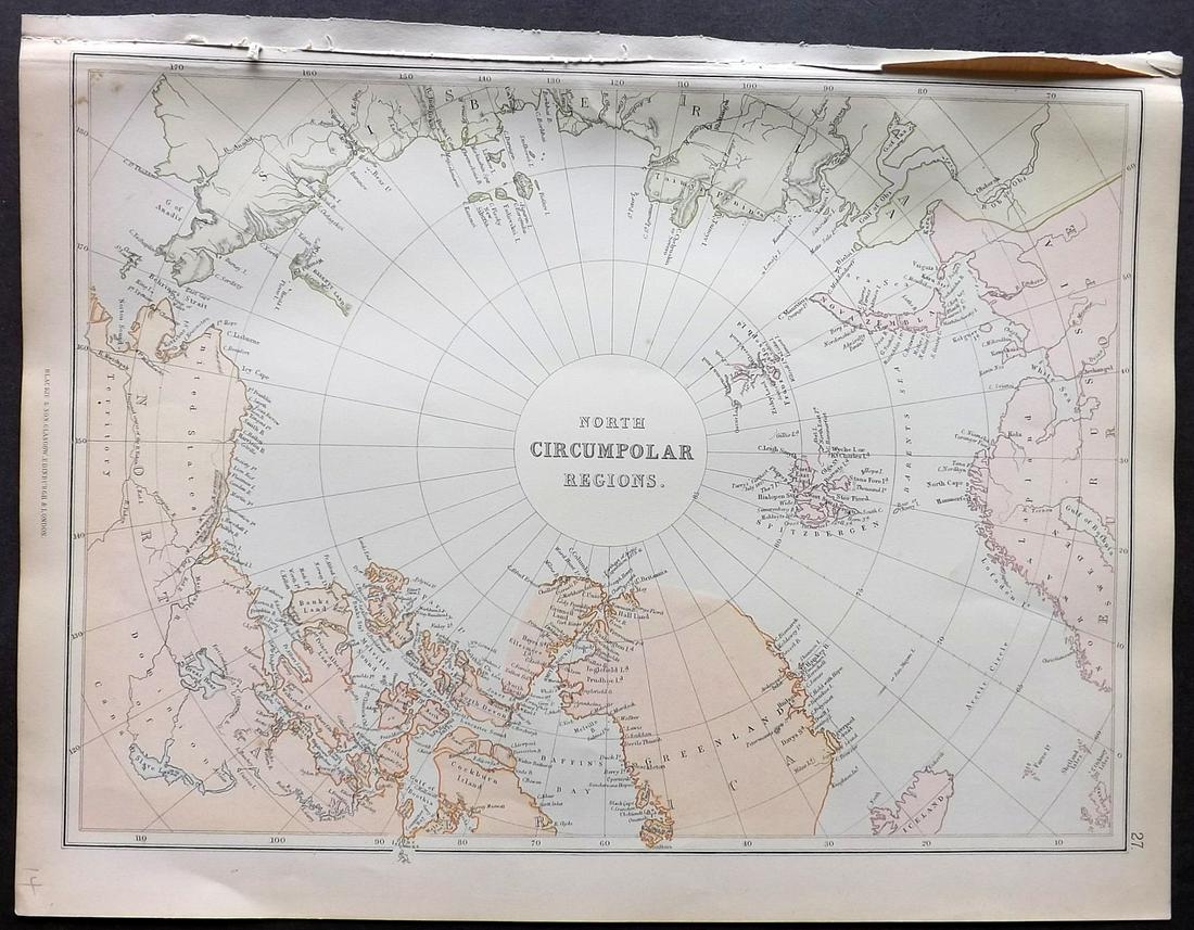 Blackie & Weller 1882 Map of the North Pole (1 of 2)