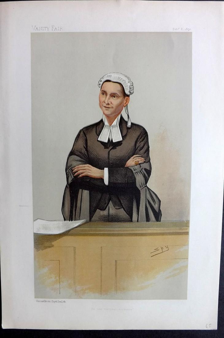 Vanity Fair Print 1892 Charles Willie Mathews, Legal: Chromolithograph Published 1869-1914, London for "Vanity Fair" Paper Size: 15 x 11 inch (38 x 28cm) Good Condition