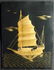 Japan C1900 Silk & Bamboo Picture of a Junk. Hand Made