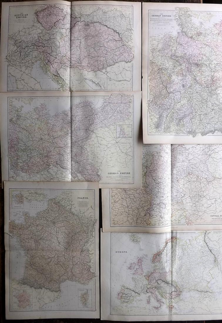 Blackie & Weller 1882 Lot of 6 Maps of Europe (1 of 2)