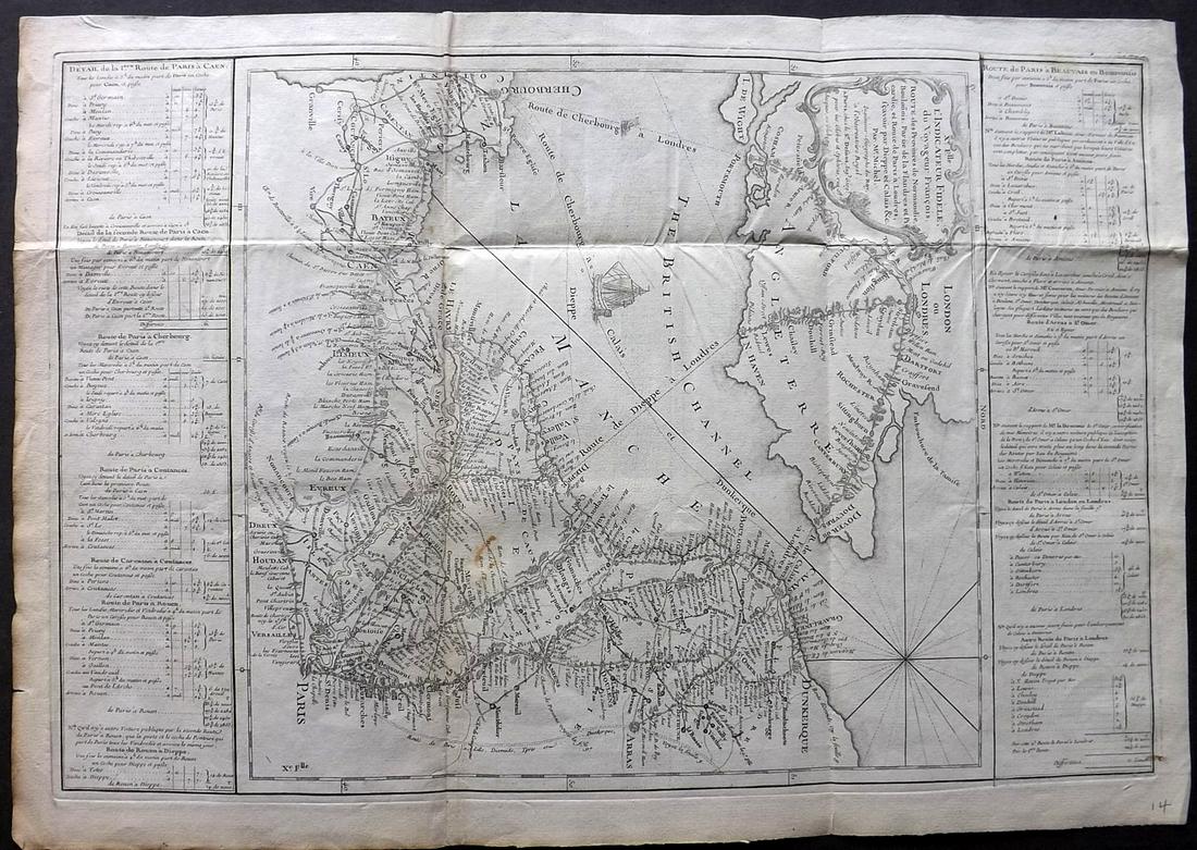 Desnos 1765 Map of the English Channel. UK France (1 of 2)