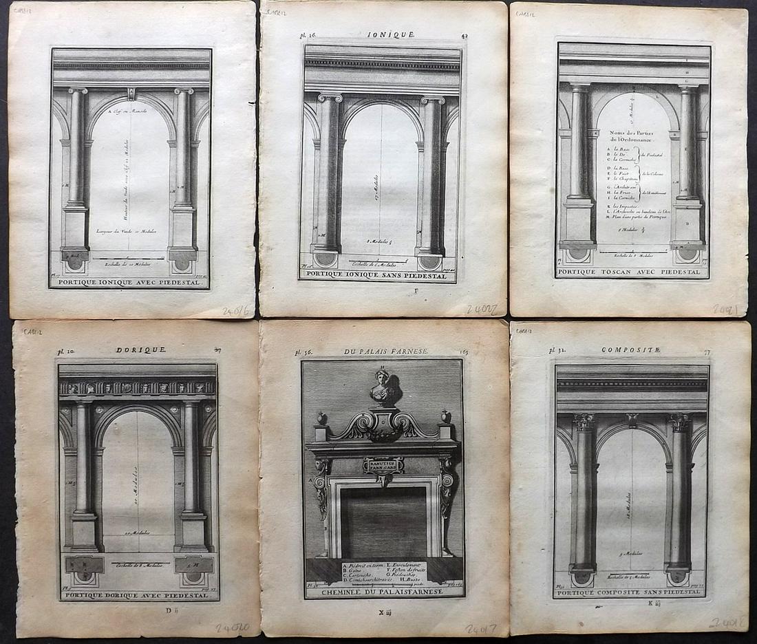 d'Aviler, Augustin 1730 Lot of 6 Architectural Prints (1 of 2)