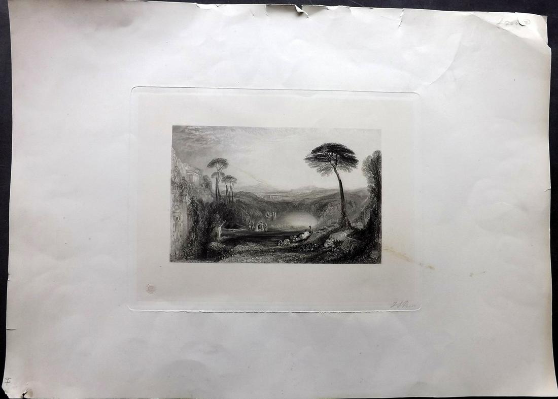 Anon C1860 LG Folio Print. Italianate Landscape (1 of 2)