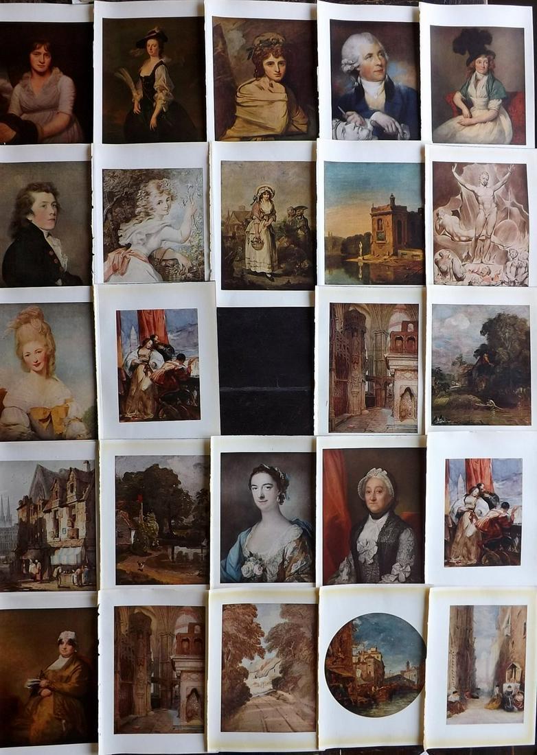 Soldes, W. 1940 Lot of 24 Prints. British Art: Lithographs Published 1940, London for "Masterpieces of British Art" by W. Leon Soldes. Paper Size: 10.5 x 8 inch (27 x 20cm) Some minor faults. Good overall