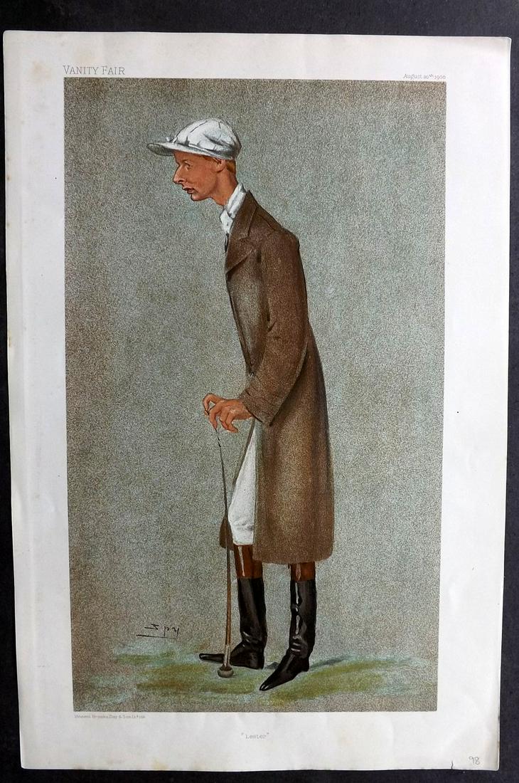 Vanity Fair Print 1900 Lester Reiff, Horse Racing: Chromolithograph Published 1869-1914, London for "Vanity Fair" Paper Size: 15 x 11 inch (38 x 28cm) Very minor margin toning. Good Condition