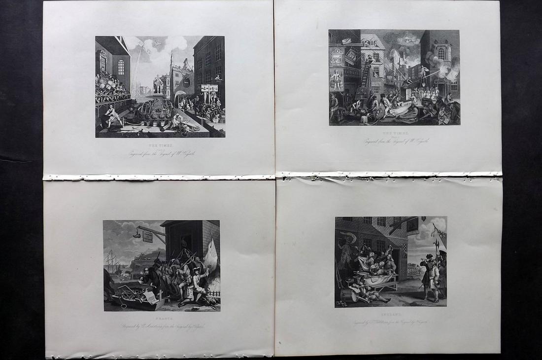 Hogarth, William C1880 Lot of 4 Prints. The Invasion (1 of 2)
