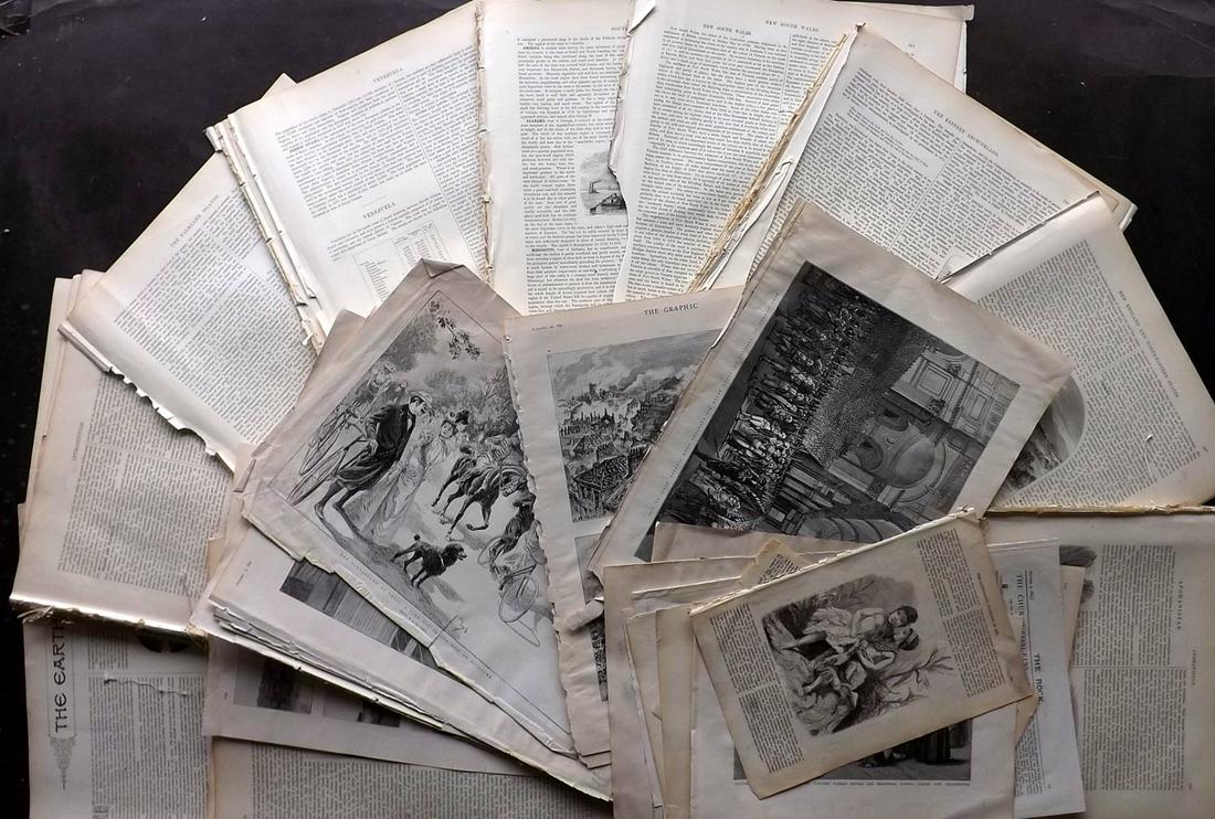 Travel 19th Cent. Lot of 170 Illus. Sheets. USA etc (1 of 5)