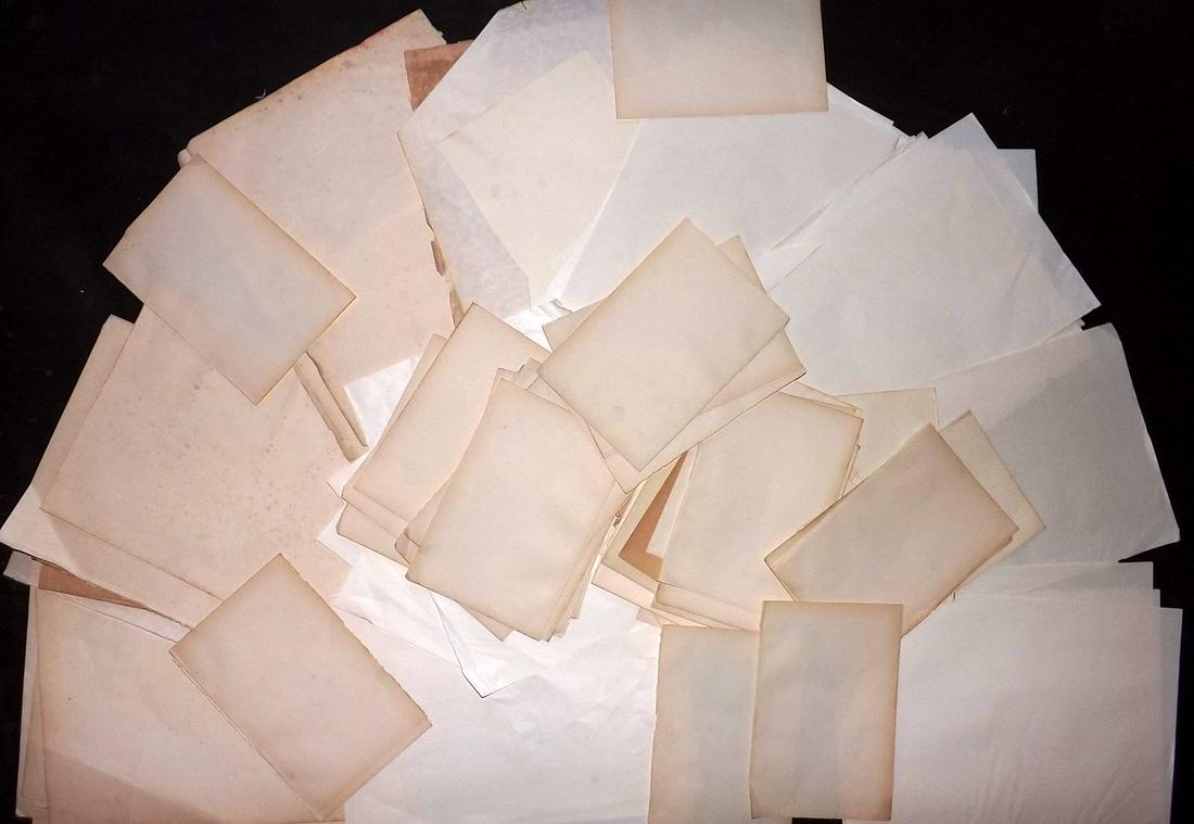 Old Paper, Bookbinding 19th Cent Lot of 100 Sheets (1 of 2)