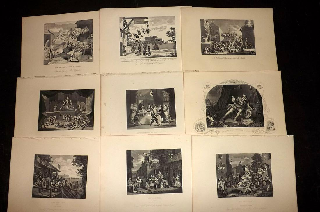 Hogarth, William C1880 Lot of 15 Antique Prints (1 of 2)