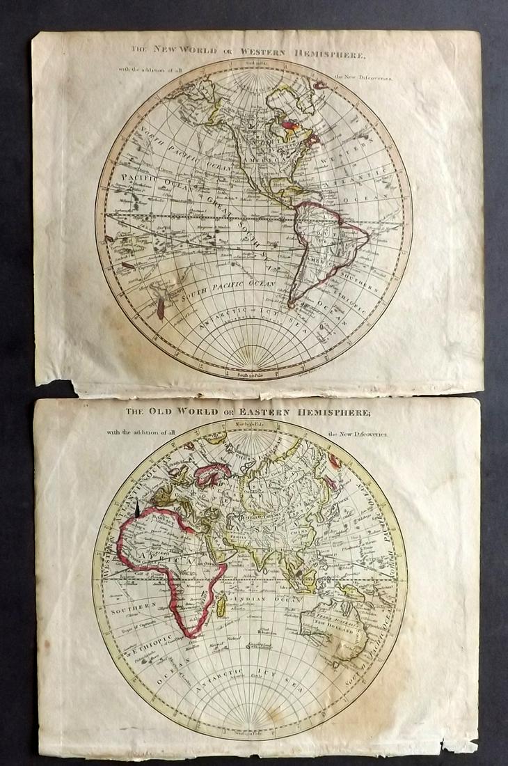 Barclay, James 1809 Pair of Maps. World Hemispheres (1 of 2)