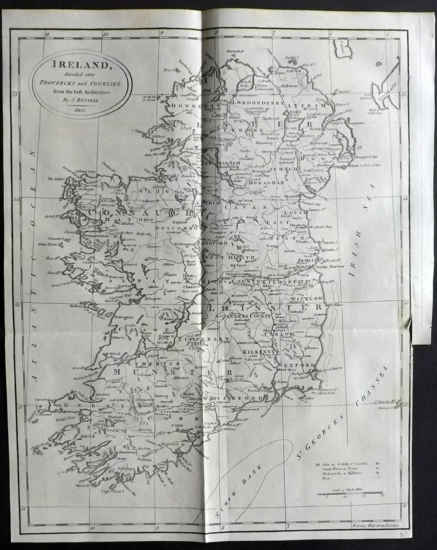 Lyttleton, George 1810 Map of Ireland by J. Russell (1 of 2)