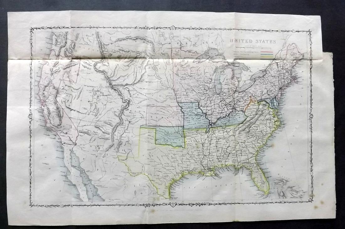Rapkin, John 1860 Hand Colored Map of the USA (1 of 2)