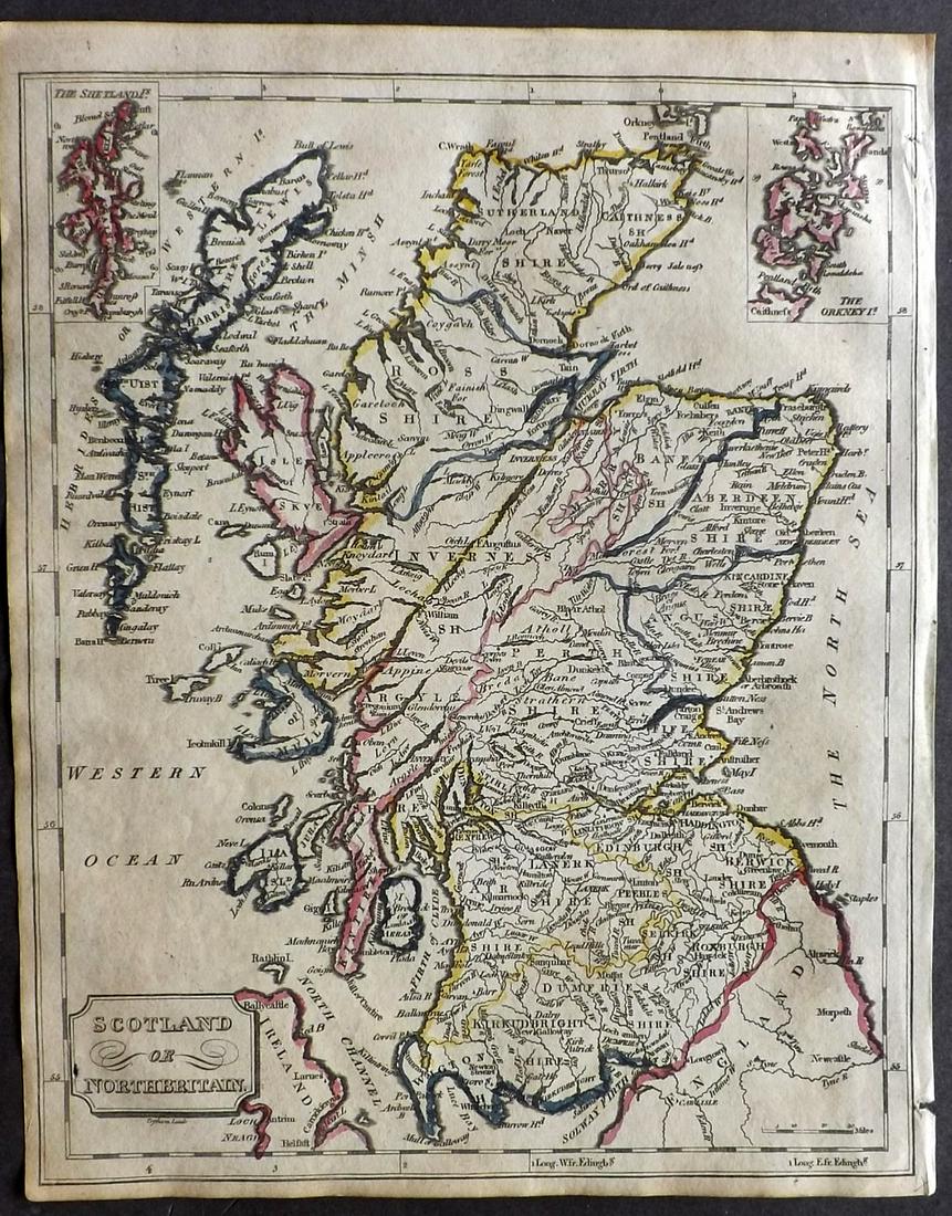 Barclay, James 1809 Antique Map. Scotland (1 of 2)