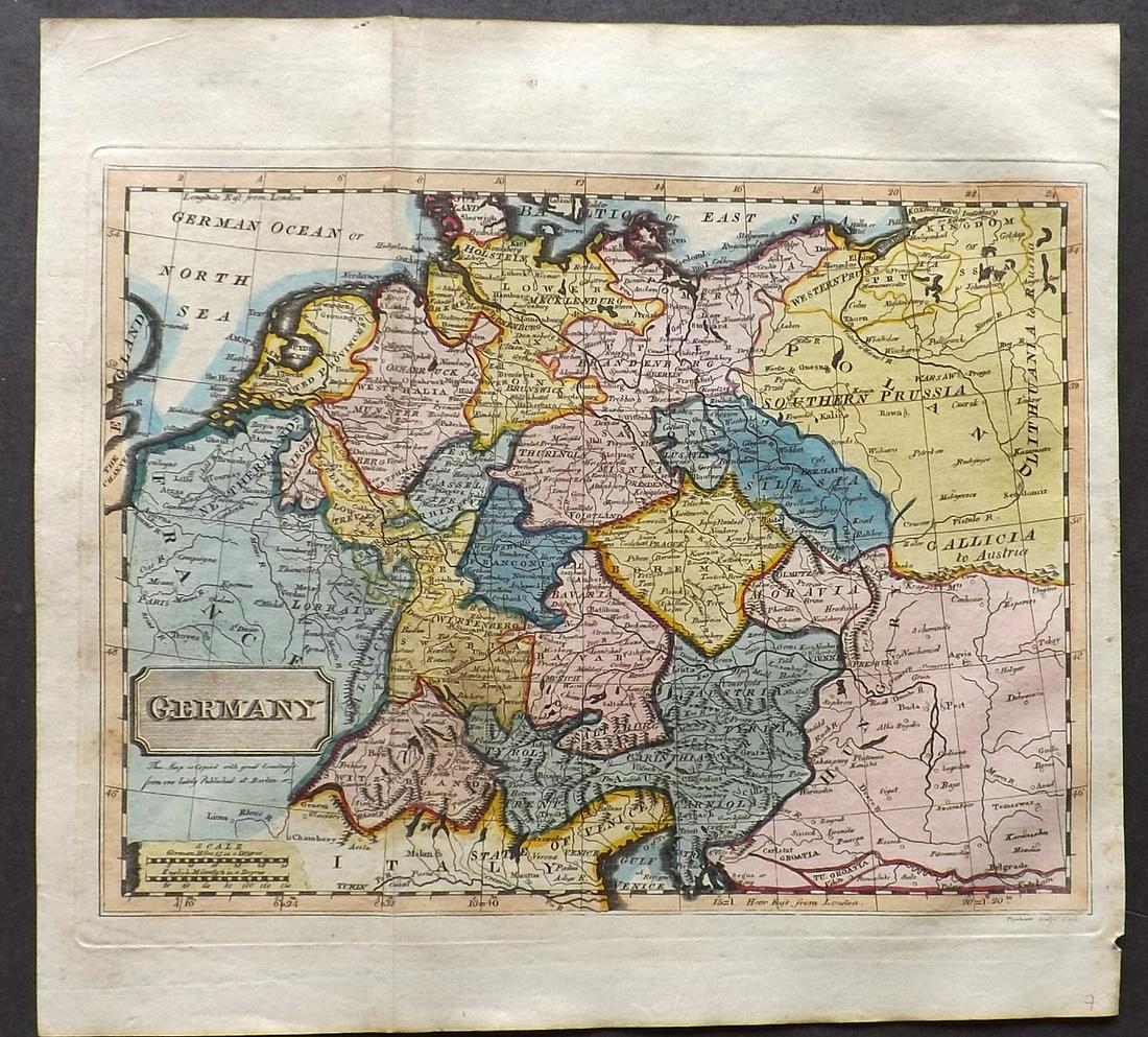 Barclay, James 1809 Hand Col Map. Germany & Bohemia (1 of 2)