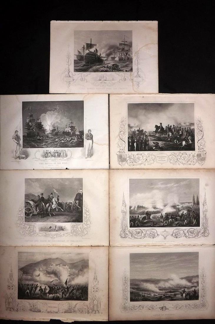 Tallis (Pub) 1854 Lot of 7 Military & Naval Prints (1 of 2)