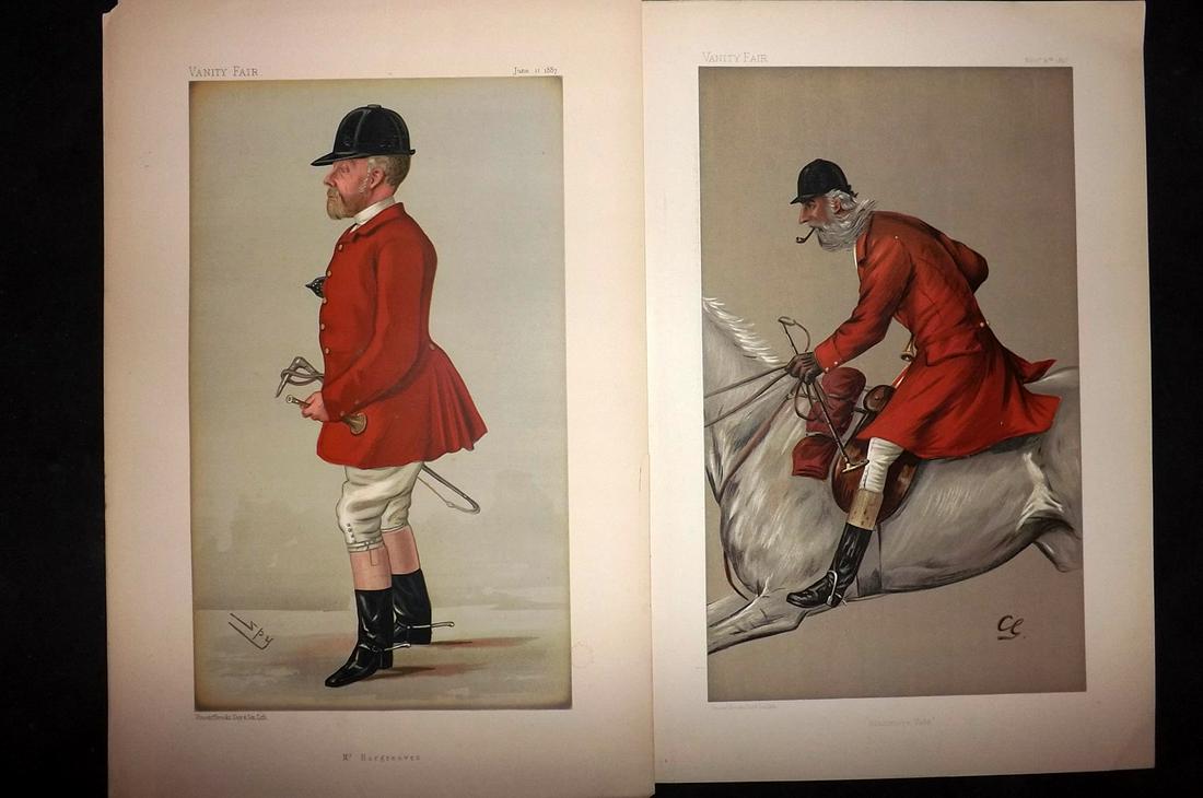 Vanity Fair Prints 1887-97 Pair of Foxhunters: Chromolithographs Published 1869-1914, London for "Vanity Fair" Paper Size: 15 x 11 inch (38 x 28cm) A few small margin tears, otherwise Good Condition
