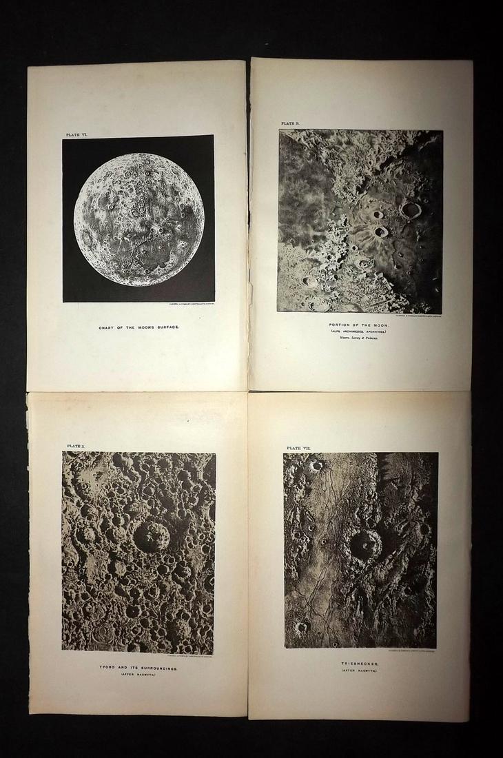 Ball, Robert 1901 Lot of 6 Astronomy Prints. Moon (1 of 2)