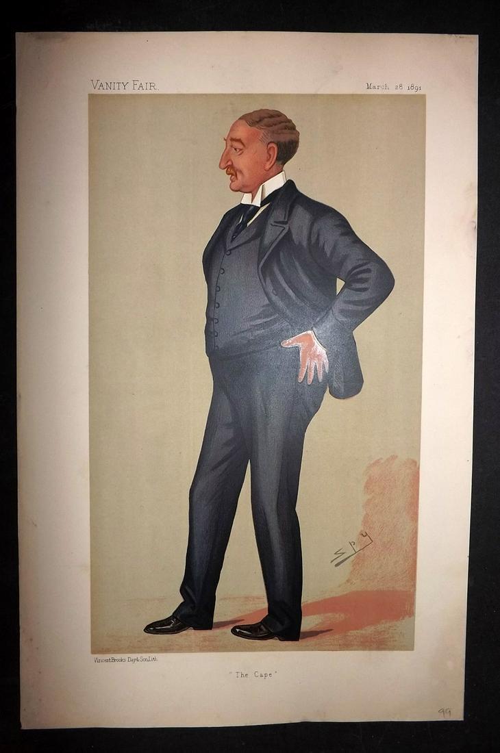 Vanity Fair Print 1891 Cecil Rhodes, Explorer (1 of 1)