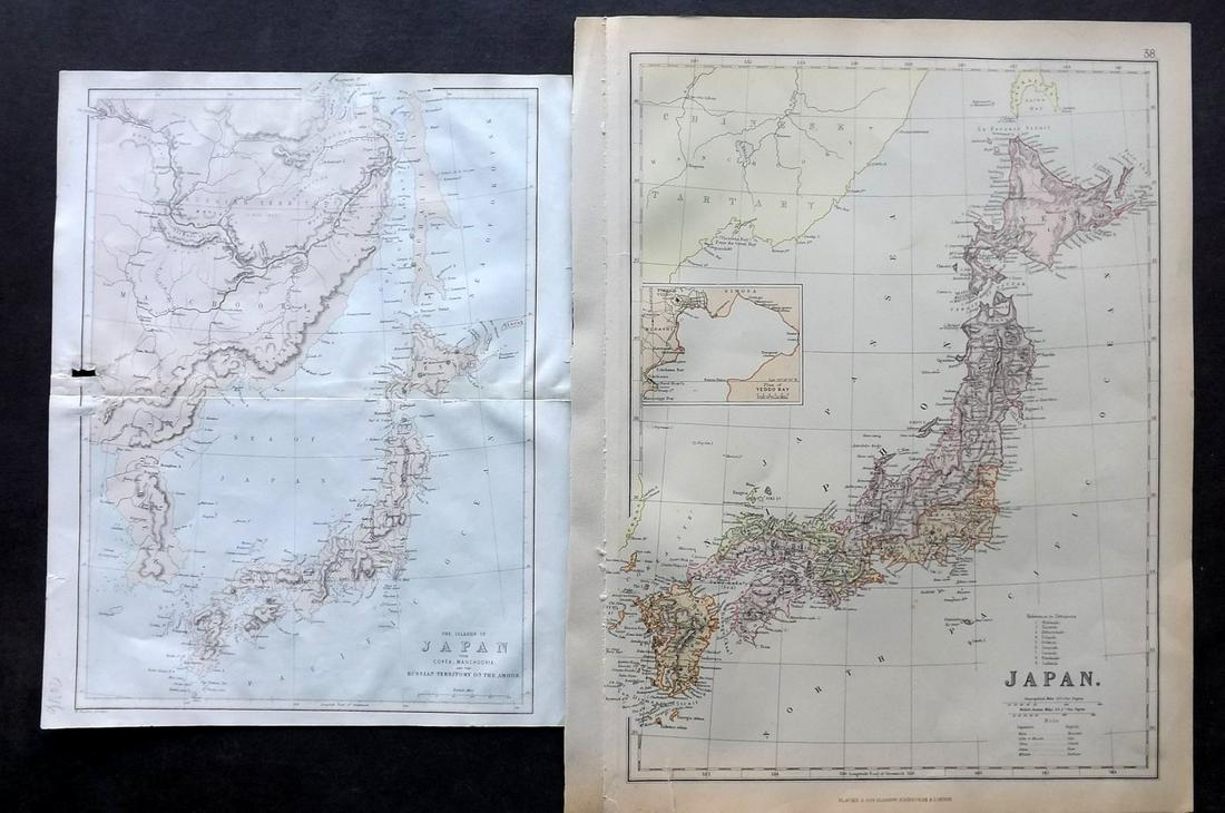 Japan C1880 Pair of Maps by Nolan & Blackie (1 of 2)
