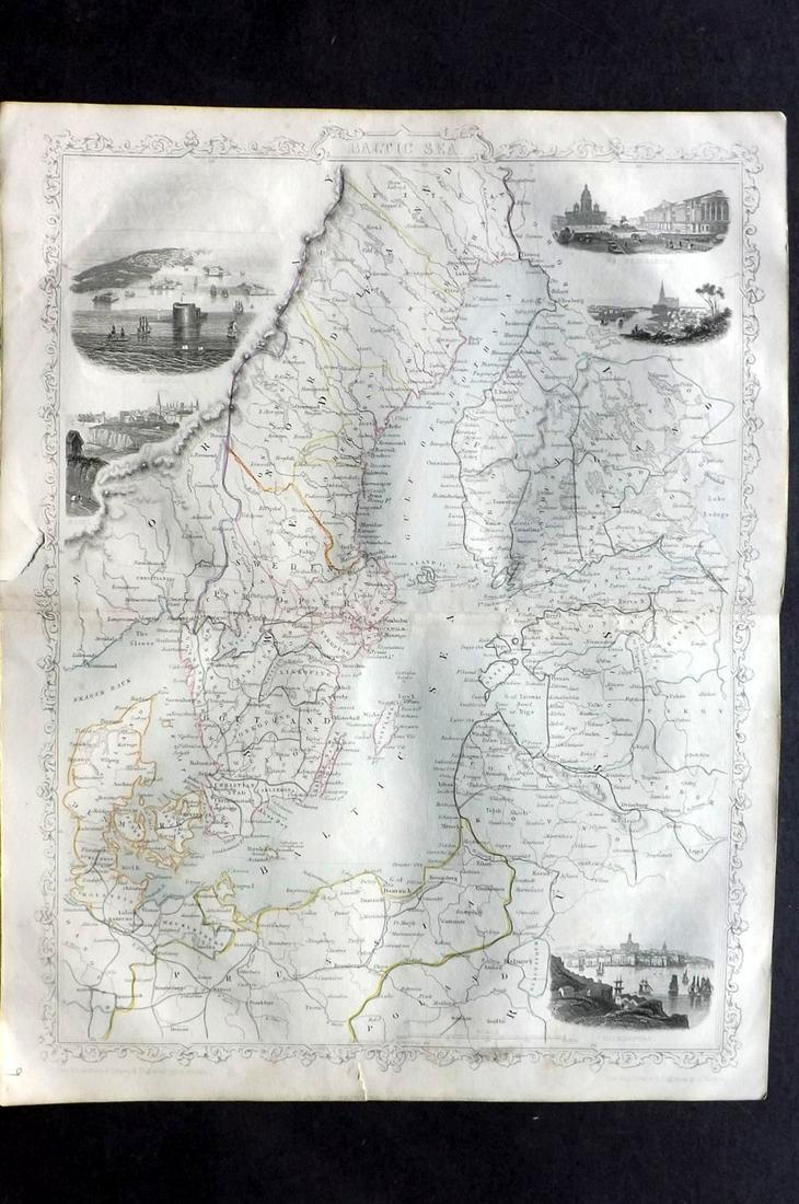 Rapkin, John 1858 Map of The Baltic Sea. After Tallis: Steel Engraved Map Published 1858 by the London Printing and Publishing Co., London for "The History Of The War With Russia: Giving Full Details Of The Operations Of The Allied Armies" by Henry Tyrrel