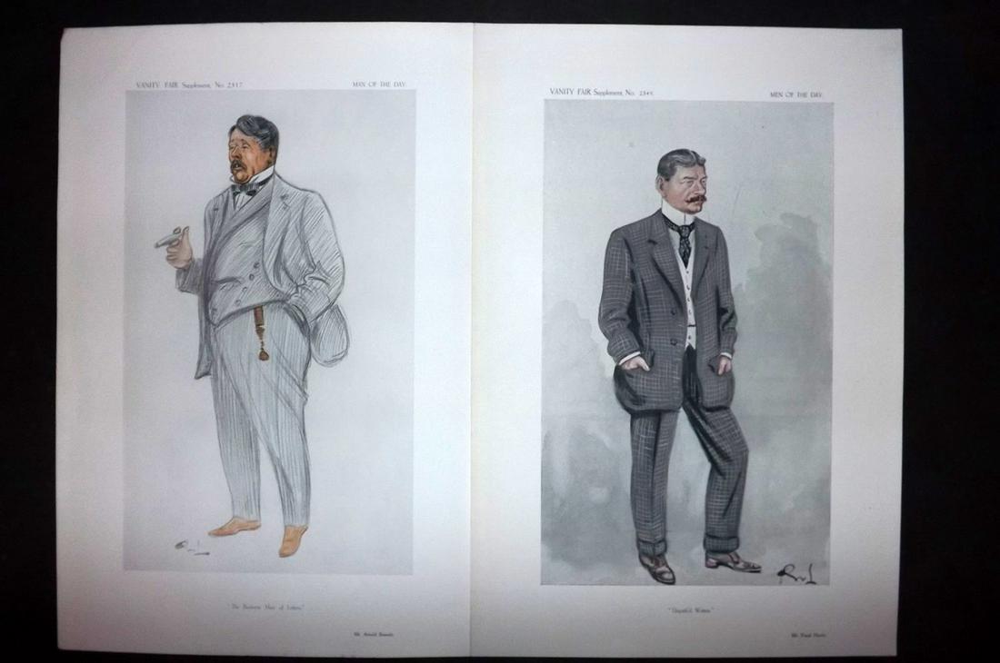 Vanity Fair Prints 1913 Pair Literary Arnold Bennett &c (1 of 2)