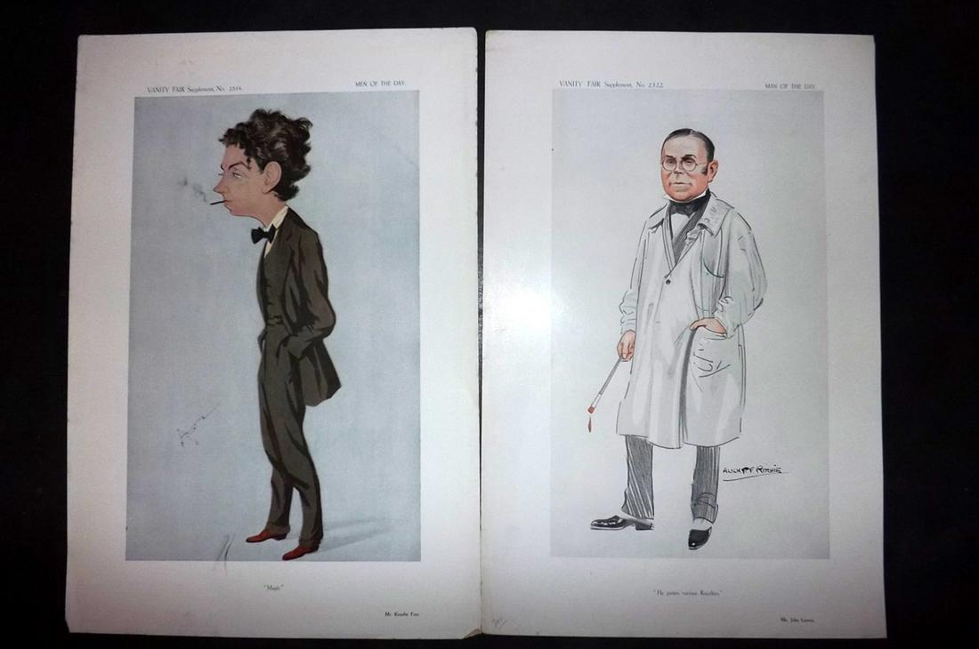 Vanity Fair Prints 1913 Pair of Mixed Cartoons: Chromolithographs Published 1869-1914, London for "Vanity Fair" Paper Size: 15 x 11 inch (38 x 28cm) Good Condition
