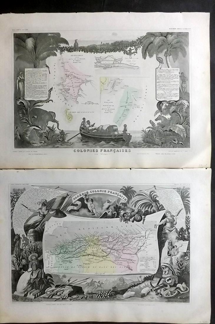 Levasseur, Victor 1869 Pair of HC Maps of N. & W. (1 of 2)