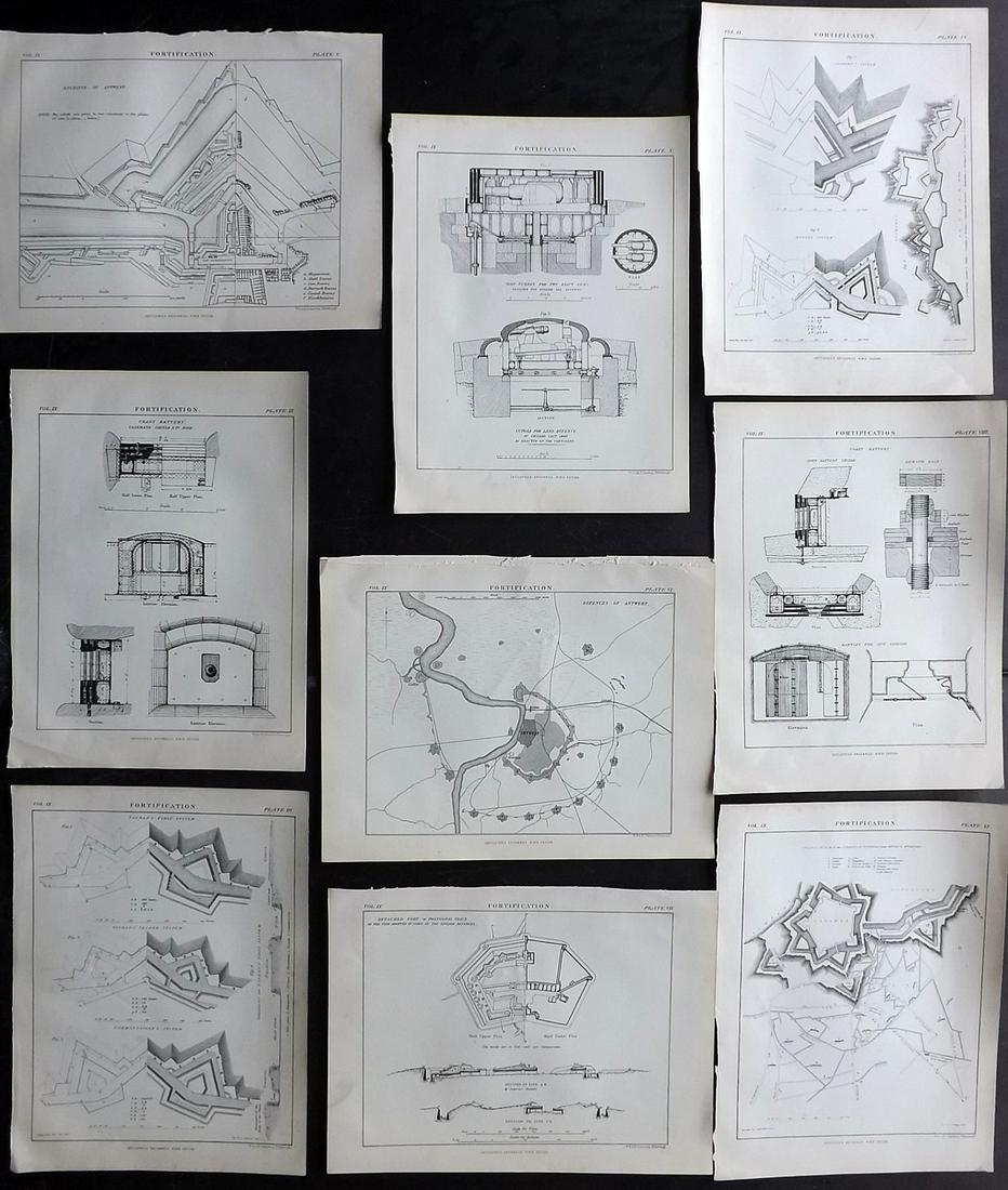 Encyclopaedia Britannica 1879 Lot 9 Fortification Plans (1 of 2)