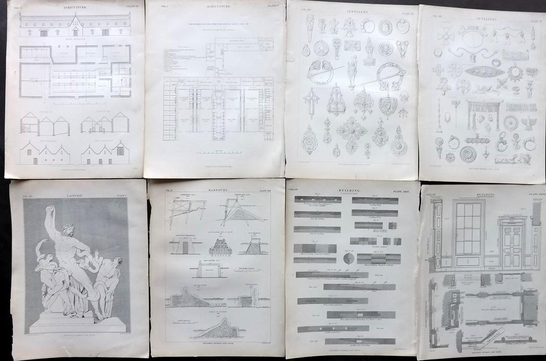 Encyclopaedia Britannica 1879 Lot of 8 Science Prints (1 of 2)