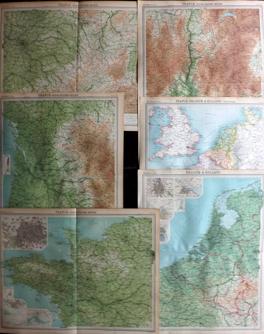 Bartholomew, John 1922 - 6 Maps. France Belgium Holland (1 of 2)