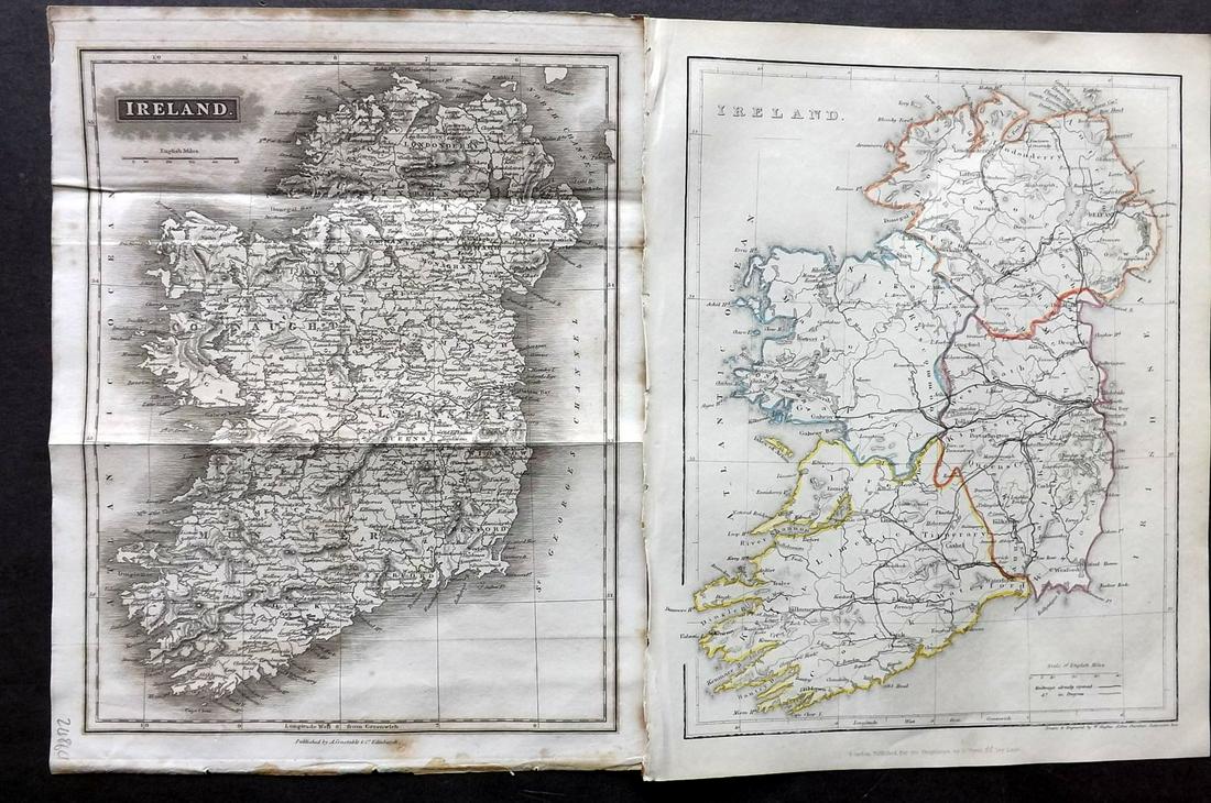 Ireland 1824-C1850 Pair of Maps by Arrowsmith & Hughes (1 of 2)