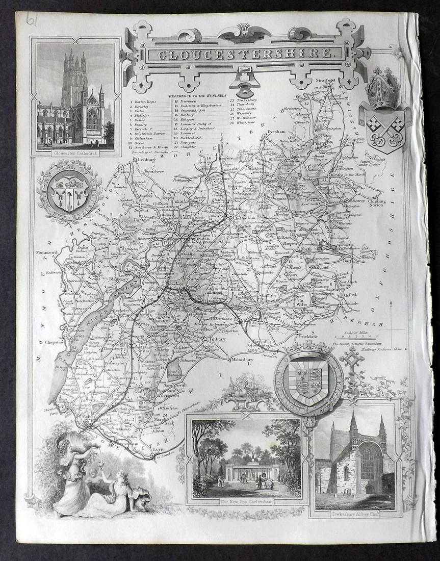 Moule, Thomas C1850 British Map. Gloucestershire (1 of 2)