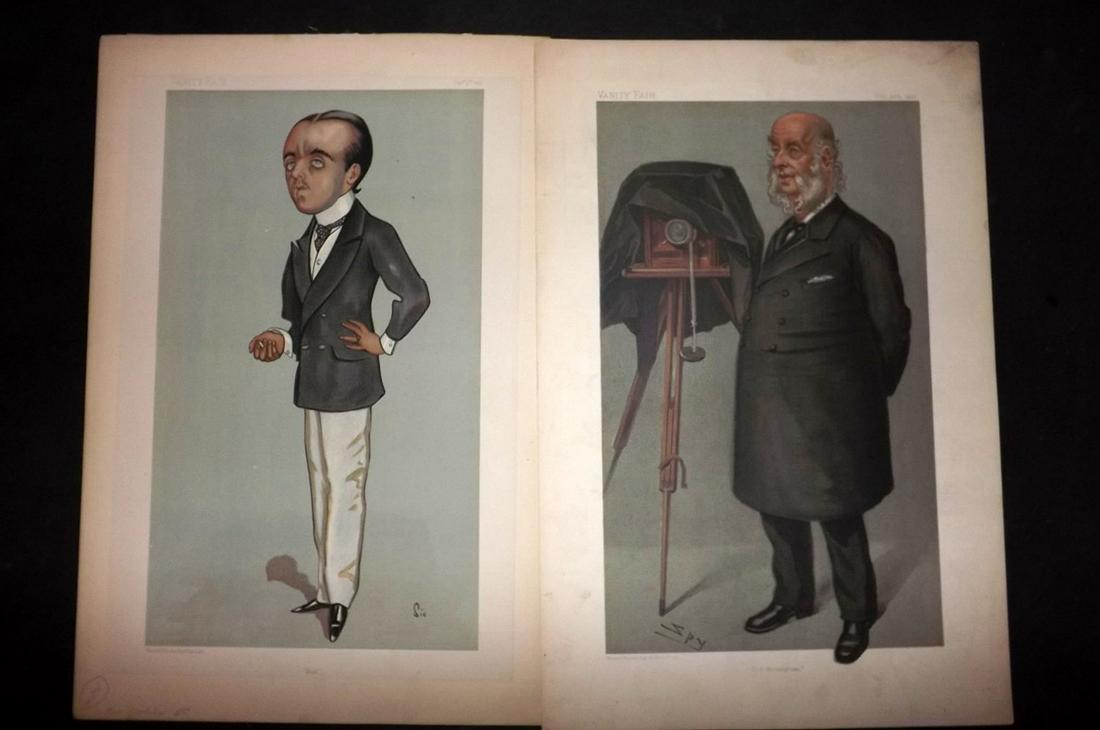 Vanity Fair Prints 1875-1902 Mixed Lot of 3, Beerbohm: Incl Max Beerbohm. Chromolithographs Published 1869-1914, London for "Vanity Fair" Paper Size: 15 x 11 inch (38 x 28cm) Some margin soiling, image fine