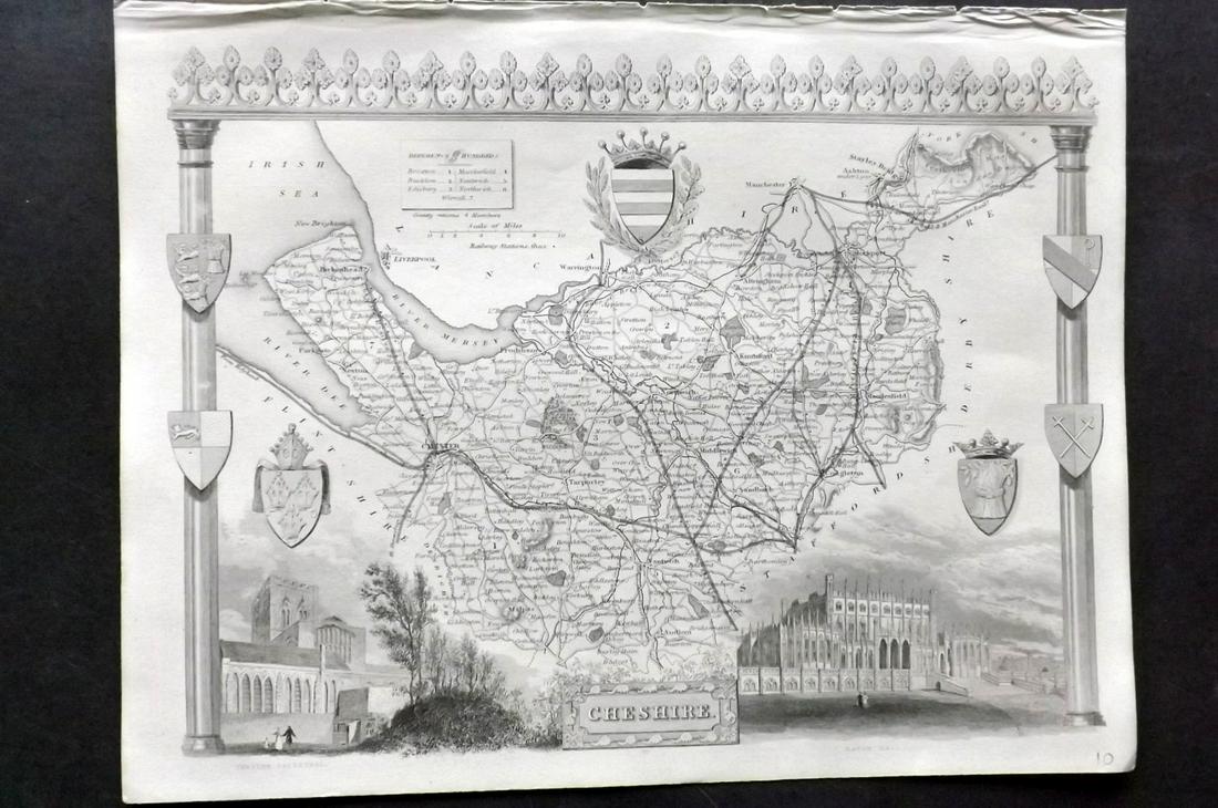 Moule, Thomas C1850 British Map. Cheshire (1 of 2)