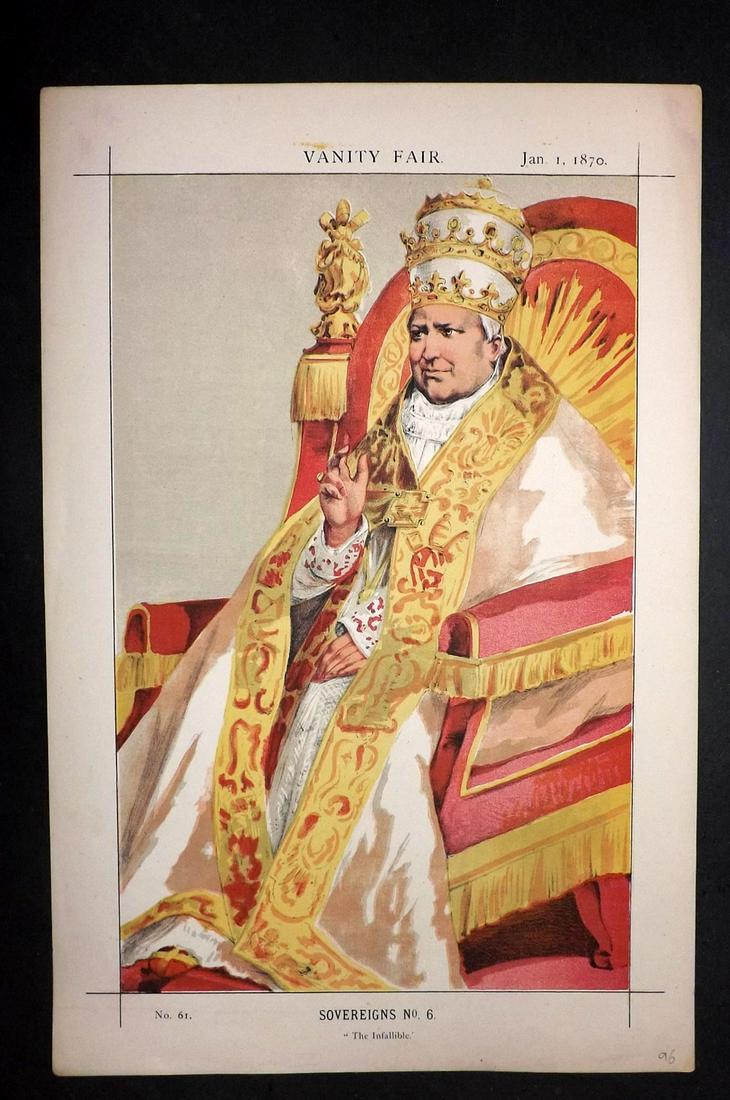 Vanity Fair Print 1870 Pope Pius IX, Clergy (1 of 1)
