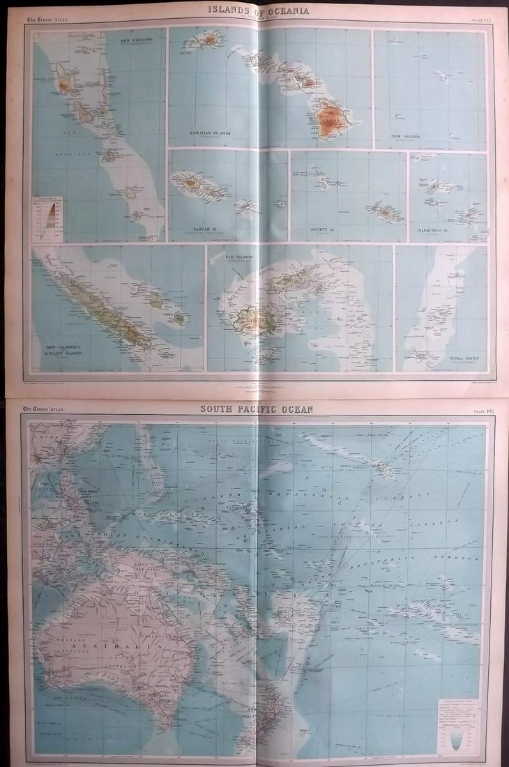Bartholomew, John 1922 Pair of Maps of Pacific, Oceania (1 of 2)
