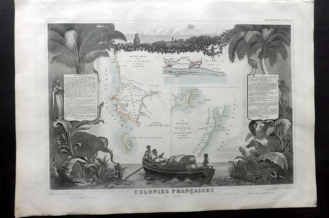 Levasseur, Victor C1850 Map of Madagascar & Gambia (1 of 2)