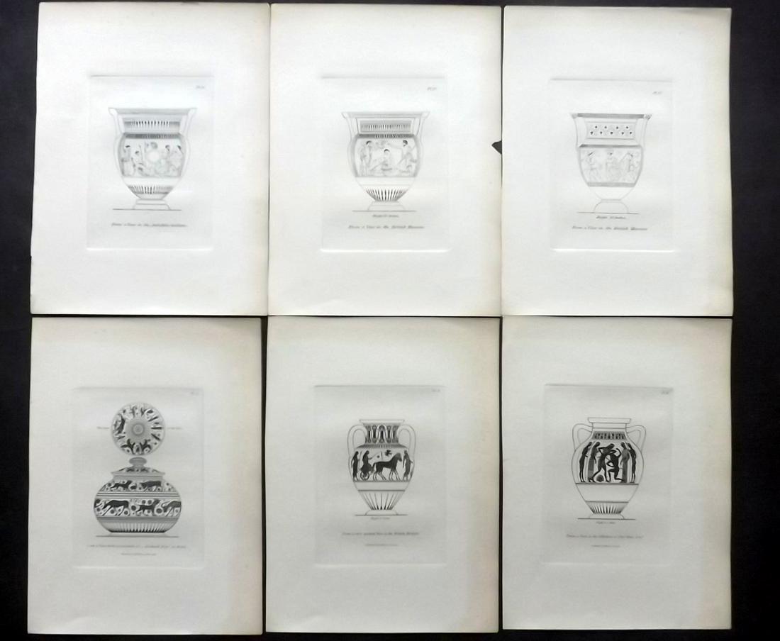 Moses, Henry 1840s Lot of 6 Antique Vase Prints (1 of 2)