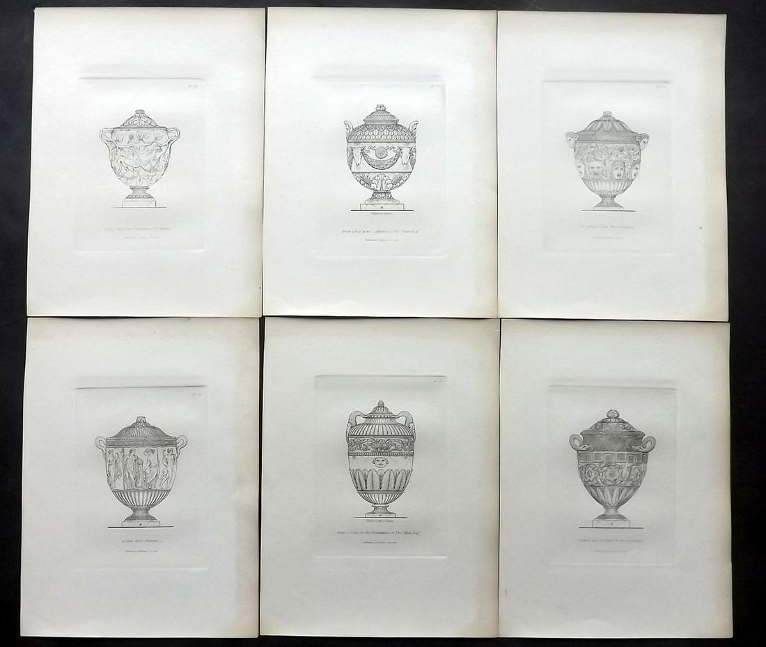 Moses, Henry 1840s Lot of 6 Antique Vase Prints (1 of 2)