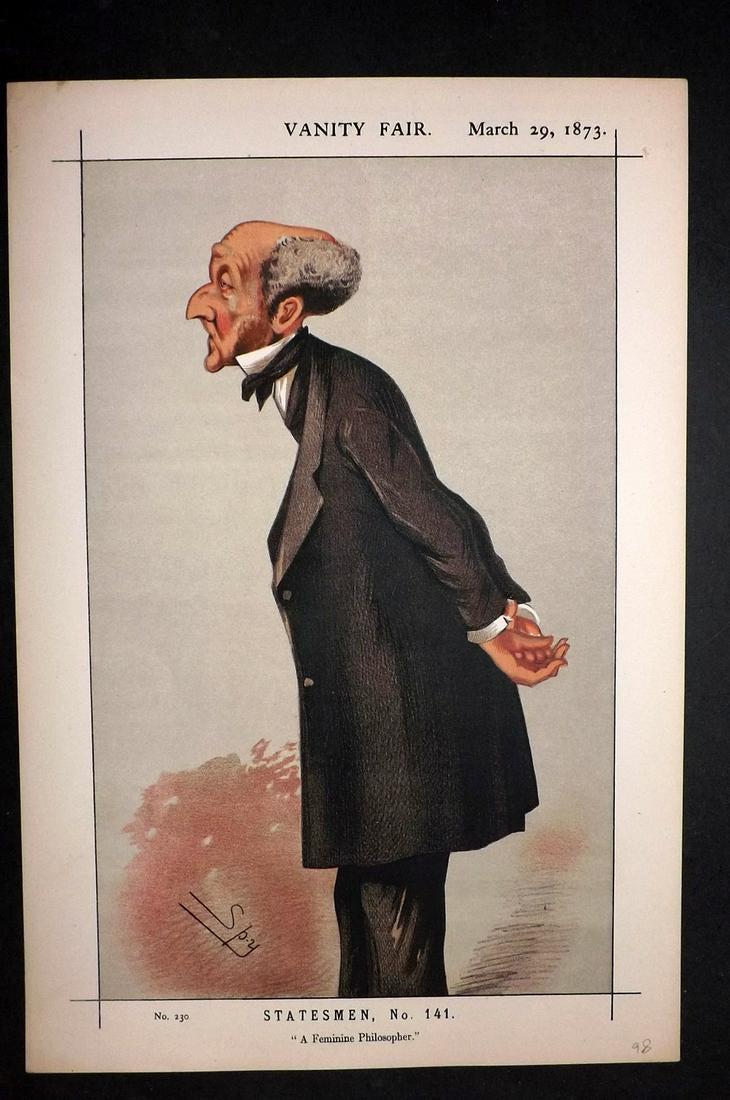 Vanity Fair Print 1873 John Stuart Mill, Literary (1 of 1)