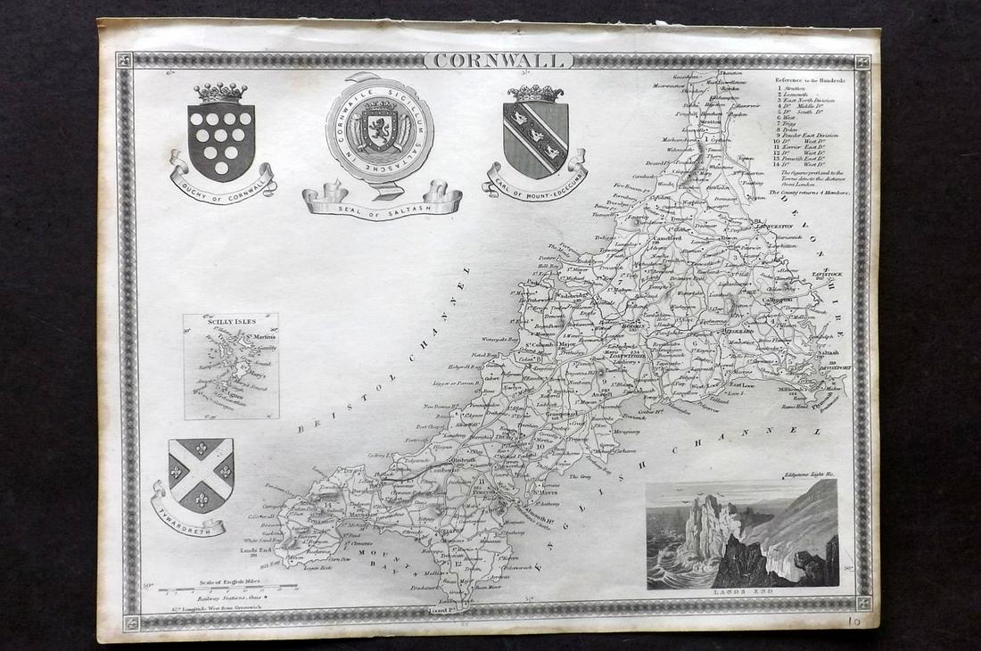 Moule, Thomas C1850 British Map. Cornwall (1 of 2)